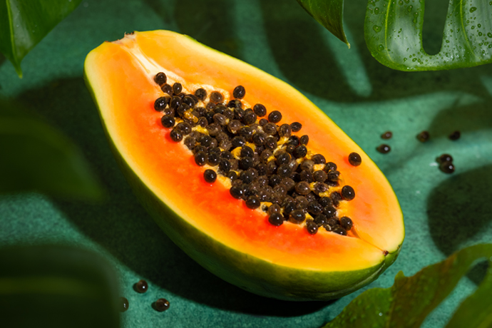 mitad de una rica papaya